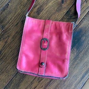 Pink Leather Crossbody Bag